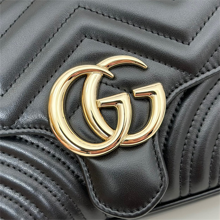 Gu.cci GG Marmont  MINI TOP HANDLE BAG Black 811238