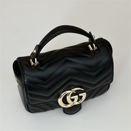 Gu.cci GG Marmont  MINI TOP HANDLE BAG Black 811238
