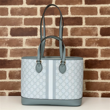 Gu.cci Ophidia Mini Tote Bag GG Supreme Canvas Dusty Blue 765043