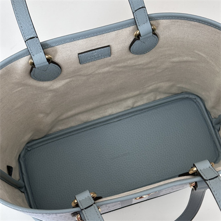 Gu.cci Ophidia Mini Tote Bag GG Supreme Canvas Dusty Blue 765043