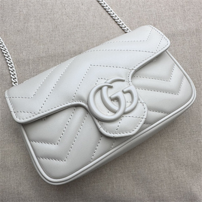 Gu.cci GG Marmont  Mini Bag White 476433