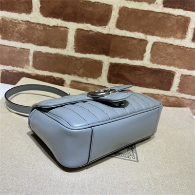 Gu.cci GG Marmont  Small  Shoulder Bag Grey Blue 446744