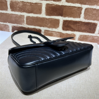 Gu.cci GG Marmont Medium Shoulder Bag Black 443497