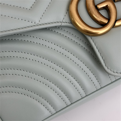 Gu.cci GG Marmont Medium Shoulder Bag Lt Green 443497