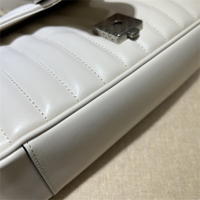 Gu.cci GG Marmont Medium Shoulder Bag White 443497