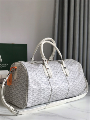 Goyard Boston 45 Bag In Goyardine Canvas & Cervon Calfskin