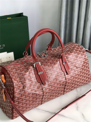 Goyard Boston 45 Bag In Goyardine Canvas & Cervon Calfskin