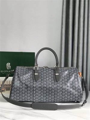 Goyard Boston 45 Bag In Goyardine Canvas & Cervon Calfskin