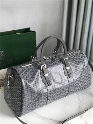 Goyard Boston 45 Bag In Goyardine Canvas & Cervon Calfskin