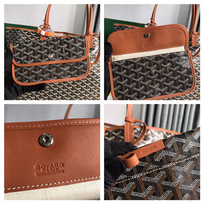 Goyard Saint Louis GM Bag In Goyardine Canvas & Chevroches Calfskin