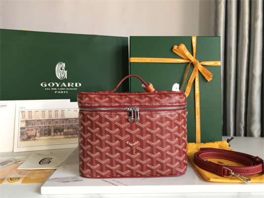 Goyard Muse Vanity Case In Goyardine Canvas & Cervon Calfskin