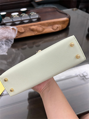 Kelly Mini II Bag Epsom Leather Gold/Silver hardware In Vert Fizz Color