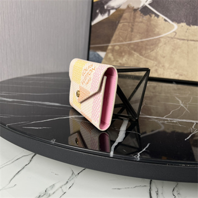 L.V Victorine Wallet Damier coated canvas Peach Pink N40750
