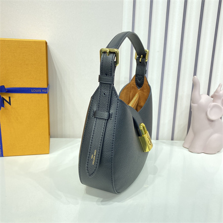 L.V Low Key Shoulder Bag Grained Calfskin Black M24611