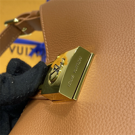 L.V Low Key Shoulder Bag Grained Calfskin Cognac Brown M24885