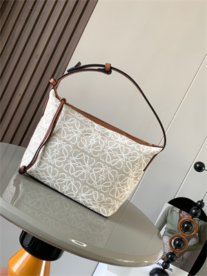 Loewe Cubi Bag In Anagram Jacquard and Calfskin