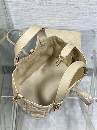 CD Small TOUJOURS BAG Macrocannage Calfskin Beige