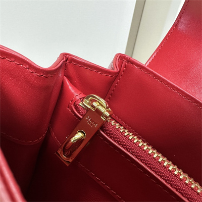Celine Small 16 Bag In Satined Calfskin Red