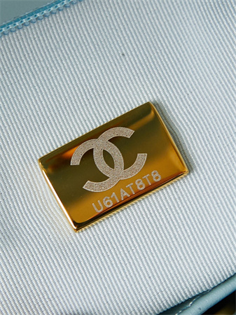 Cha.nel Mini Shopping Bag Kelly Bag Shiny Aged Calfskin Gold-Tone Metal Lt Blue AS4416