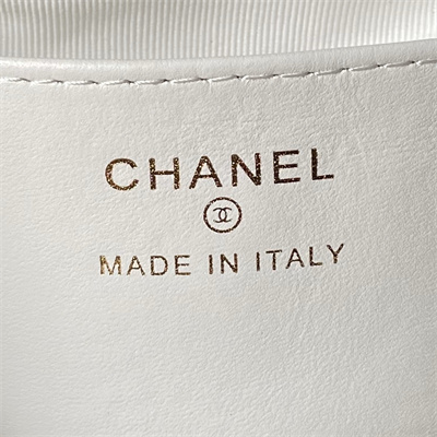 Chanel CLUTCH WITH CHAIN Lambskin Gold-Tone Metal Black/White AP4028