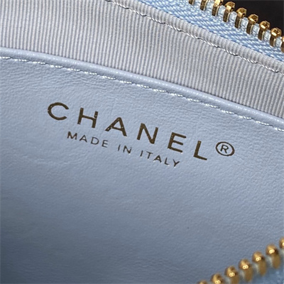 Chanel Hobo Bag Lambskin Gold Tone Metal Blue AS3786