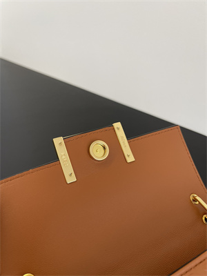 Fen.di BAGUETTE Phone Pouch Nappa Leather Brown