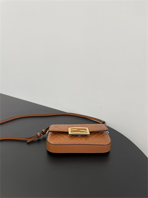 Fen.di BAGUETTE Phone Pouch Nappa Leather Brown