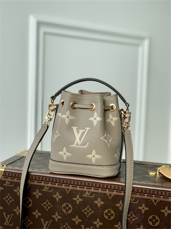 L.V Nano  Noé Bag Monogram Empreinte Tourterelle Gray/Cream M46291