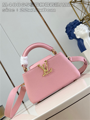 L.V Capucines East-West Mini Grained calfskin Pink M48865