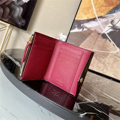 L.V Victorine Wallet Monogram Canvas Inside Purple Red M62360