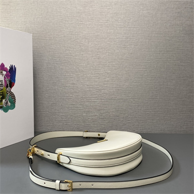 Prada Arqué leather shoulder bag White Color 1BC194