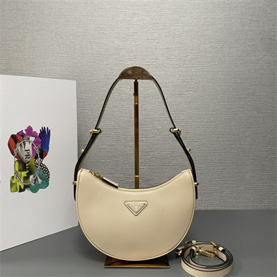 Prada Arqué leather shoulder bag Beige Color 1BC194