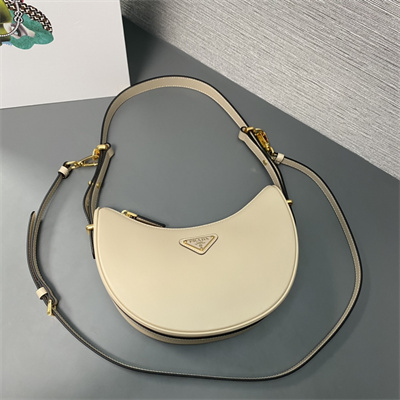 Prada Arqué leather shoulder bag Beige Color 1BC194