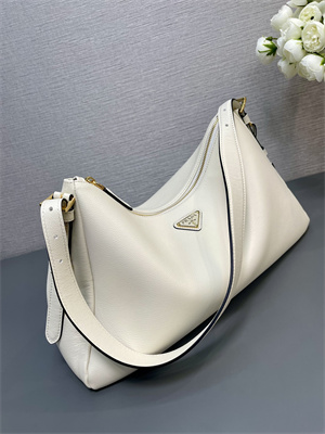 Prada Aimée large leather shoulder bag White Color 1BC228