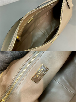 Prada Aimée large leather shoulder bag Travertine Color 1BC228