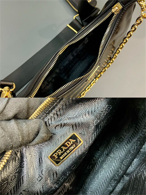 Prada Re-Edition naplak patent leather mini-bag Black Color 1BH204