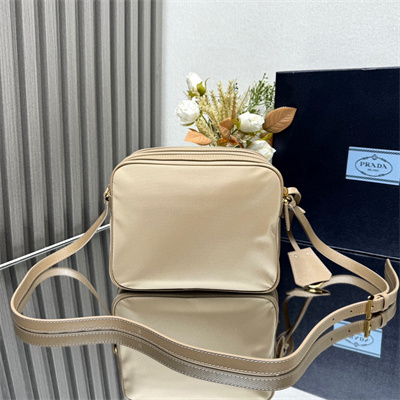 Prada Re-Edition 1978 Re-Nylon and Saffiano leather mini shoulder bag Beige 1BH218