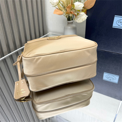 Prada Re-Edition 1978 Re-Nylon and Saffiano leather mini shoulder bag Beige 1BH218
