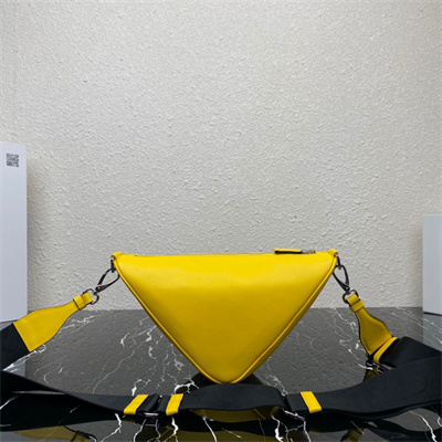 Prada Triangle leather shoulder bag Yellow Color 2VH155