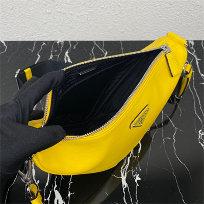 Prada Triangle leather shoulder bag Yellow Color 2VH155