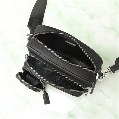 Prada Re-Nylon and Saffiano leather shoulder bag Black 2VH172