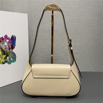 Prada Small leather shoulder bag Travertine 1BD358
