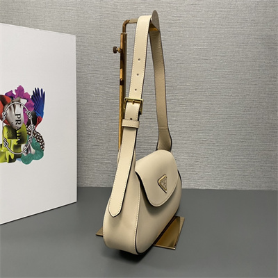 Prada Small leather shoulder bag Travertine 1BD358