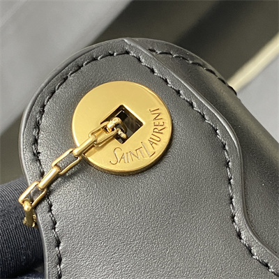 Y.S.L Liane Calfskin Leather Chain Shoulder Bag Black