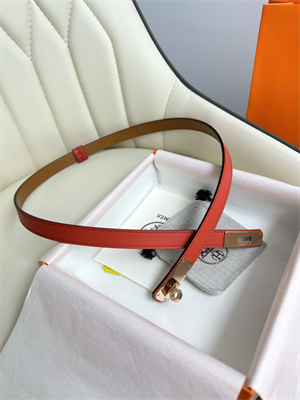 Hermes Kelly 18 Belt Epsom Leather Rose Gold Hardware Watermelon Red