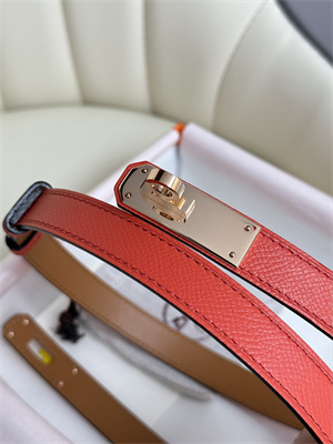 Hermes Kelly 18 Belt Epsom Leather Rose Gold Hardware Watermelon Red