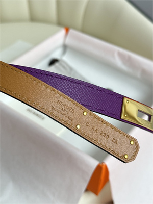 Hermes Kelly 18 Belt Epsom Leather Gold Hardware Purple
