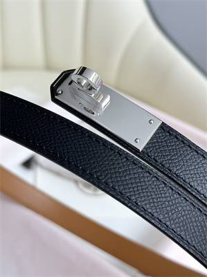 Hermes Kelly 18 Belt Epsom Leather Silver Hardware Black