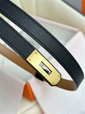 Hermes Kelly 18 Belt Epsom Leather Gold Hardware Black