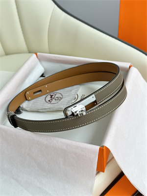 Hermes Kelly 18 Belt Epsom Leather Silver Hardware Etoupe